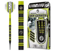 WINMAU Darts - MvG 85% Pro-Series 18g Barrel / 20g Full Weight Soft Tip Darts Set with Dart Flights and Dart Shafts (Stems)