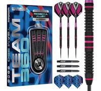 WINMAU Darts- Rebecca Allen Team 360-24g Professional 90% Steel tip Tungsten Darts Set | Including Vecta Shafts (Dart Stems) | Extra Thick100-Micron Dart Flights