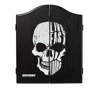 WINMAU Darts Skull Design Deluxe Dartboard Cabinet - Heavy Duty Dart Board Wall Protector with Home and Away Scoreboard