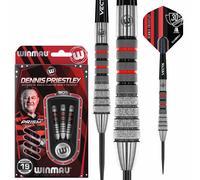 WINMAU Dennis Priestley Diamond 3-Zero 19 Gram Professional Steeltip Tungsten Darts Set with Flights and Shafts (stems)