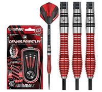 WINMAU Dennis Priestley Special Edition Tungsten Steeltip Darts Set 22g with Prism Flights and Shafts (Stems)
