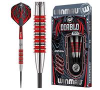 WINMAU Diablo 24 Gram Professional Steeltip Tungsten Darts Set with Flights and Stems (Shafts)