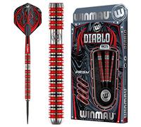 WINMAU Diablo 25 Gram Professional Steeltip Tungsten Darts Set with Flights and Stems (Shafts)