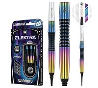 WINMAU Elektra 90% Tungsten Soft Tip Darts with Prism Flights and Vecta Shafts (Stems) 18 gram - Urban Grip - Match Weighed - Streamline Torpedo Profile