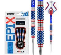 Winmau Epix Darts | Hex-Tech Grip | Claret & Blue Vetalic | 22g & 24g Tungsten Steel Tip Darts 24g