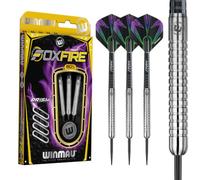 WINMAU | Foxfire | Steel Tip | Torpedo or Parallel | 80% Tungsten Darts Set | Parallel or Torpedo Barrel | Includes Darts Accessories: Dart Flights & Dart Stems | 21g, 22g, 23g, 24g, 25g, 26g & 28g Darts