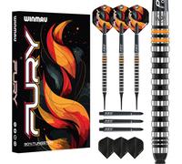 WINMAU Fury 18 Gram Tungsten Softip Darts Set with Prism Flights and Vecta Shafts (Stems)