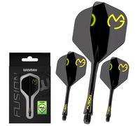 WINMAU Darts Fusion Integrated Flight & Shaft System - No.2 Shape & Design - Mvg Design, Short Length