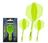 WINMAU Darts Fusion Integrated Flight & Shaft System - No.2 Shape & Design - Yellow Colour, Medium Length