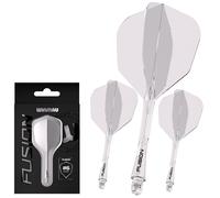 WINMAU Darts Fusion Integrated Flight & Shaft System - No.6 Shape & Design - Clear Colour, Short Length