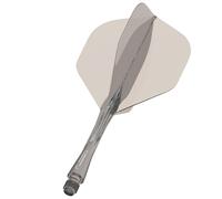 Winmau Fusion Dark Grey Smoke Intermediate Intergrated Dart Flight and Shaft System - 1 Set per Pack (3 Flights and shafts in Total)