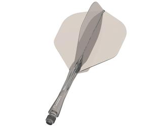Winmau Fusion Dark Grey Smoke Intermediate Intergrated Dart Flight and Shaft System - 1 Set per Pack (3 Flights and shafts in Total)