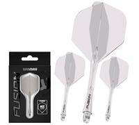 WINMAU Darts Fusion Integrated Flight & Shaft System - No.2 Shape & Design - Clear Colour, Short Length