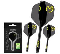 WINMAU Darts Fusion Integrated Flight & Shaft System - No.2 Shape & Design - Mvg Design, Short Length