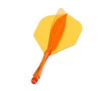 WINMAU Darts Fusion Integrated Flight & Shaft System - No.2 Shape & Design - Orange Colour, Short Length