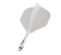 Winmau Fusion Solid White Short Intergrated Dart Flight and Shaft System - 1 Set per Pack (3 Flights and shafts in Total)