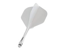 Winmau Fusion Solid White Short Intergrated Dart Flight and Shaft System - 1 Set per Pack (3 Flights and shafts in Total)