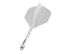 Winmau Fusion Solid White Short Intergrated Dart Flight and Shaft System - 1 Set per Pack (3 Flights and shafts in Total)