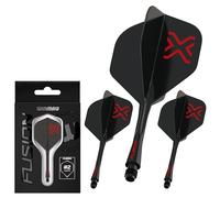 WINMAU Darts Blade X Fusion Integrated Flight & Shaft System - No.2 Shape & Design - Black Colour, Short Length