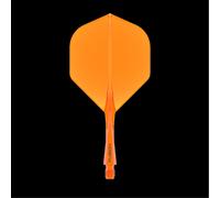WINMAU Darts Fusion Integrated Flight & Shaft System - No.2 Shape & Design - Orange Colour, Short Length