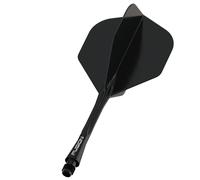 Winmau Fusion Solid Black Medium Intergrated Dart Flight and Shaft System - 1 Set per Pack (3 Flights and shafts in Total)