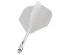 Winmau Fusion Solid White Short Intergrated Dart Flight and Shaft System - 1 Set per Pack (3 Flights and shafts in Total)