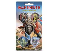 WINMAU - Iron Maiden Dart Flight Collection - Dart Flights 5 Sets Per Pack (15 in Total) Extra Thick 100 Micron - Standard Shape Darts Flights - Prof