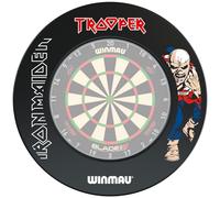 WINMAU Iron Maiden Trooper Design Dart Board Surround Ring - Black - Durable Backboard Wall Protector for Dartboards - Professional Darts Accessories