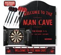 WINMAU The Mans Ultimate Dream 'Man Cave' Complete Dart Set with Pro SFB Dartboard, Black