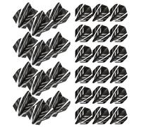 WINMAU Mega Standard Black, White & Grey Dart Flights - 10 sets per pack (30 dart flights in total)