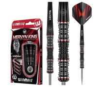 WINMAU Mervyn King Special Edition 24 Gram Professional Steeltip Tungsten Darts Set with Flights and Stems (Shafts)