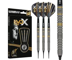 WINMAU | Michael Van Gerwen | EvoX | Steel Tip Darts Set | 90% Tungsten | MvG | 90% Tungsten Darts | Darts Accessories: Prism Delta Dart Flights & Vecta Short Stems | 18g, 21g, 22.5g & 24g Darts