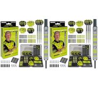 WINMAU Michael van Gerwen MvG 50 Piece Darts Gift Set - Includes 4 sets shafts, 4 sets flights plus accessories Black/Green M (Pack of 2)