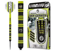 WINMAU - Michael Van Gerwen - MvG - 85% Pro-Series 23g - 85% Tungsten - Professional Darts Set with Dart Flights and Dart Shafts (Stems)