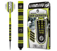 WINMAU - Michael Van Gerwen - MvG - 85% Pro-Series 25g - 85% Tungsten - Professional Darts Set with Dart Flights and Dart Shafts (Stems)