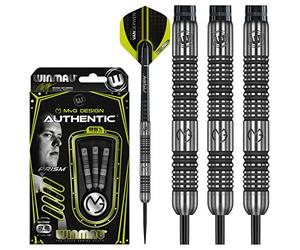 WINMAU Michael van Gerwen MvG Authentic Tungsten Steeltip Darts Set 22g with Prism Flights and Shafts (Stems)