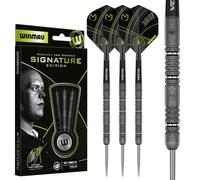 WINMAU - Michael Van Gerwen MvG Signature Edition - 24g - 90% Tungsten - Professional Steel Tip Darts Set with Dart Flights and Stems (Shafts)