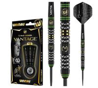WINMAU Michael van Gerwen MvG Vantage Tungsten Steeltip Darts Set 24 Gram with Prism Flights and Vecta Shafts (Stems)