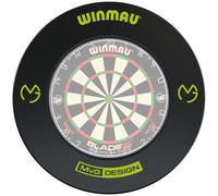 WINMAU MvG Edition Dart Board Surround Ring - Black & Green - Durable Backboard Wall Protector for Dartboards - Professional Darts Accessories