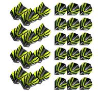 WINMAU MvG Michael Van Gerwen Prism Alpha Black and Green Extra Thick Dart Flights - 10 sets per pack (30 dart flights in total)