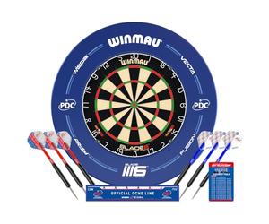 WINMAU | PDC Blade 6 Dart Board Surround Ring Set | Includes Darts Set