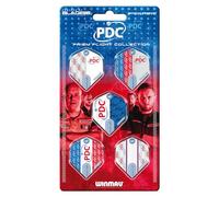 WINMAU - PDC Dart Flight Collection - Dart Flights 5 Sets Per Pack (15 in Total) Extra Thick 100 Micron - Standard Shape Darts Flights - Professional Darts Accessories