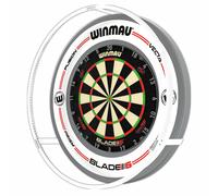 WINMAU Plasma Ice Dartboard Light Bundle - White 360 Degree Light with Grey & White Pro-Line Dart Board Surround - Professional Darts Accessories