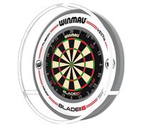 WINMAU Plasma Ice Dartboard Light Bundle - White 360 Degree Light with Grey & White Pro-Line Dart Board Surround - Professional Darts Accessories