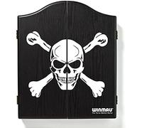 WINMAU Printed Black Dartboard Cabinet - Black And White