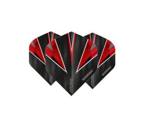 WINMAU PRISM ALPHA 100 Micron UV Translucent Dart Flights - Red & Black 6915-100