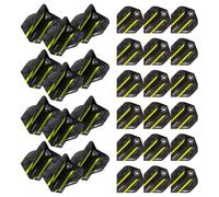 WINMAU Prism Alpha Black & Green Hexagon Extra Thick Dart Flights - 10 sets per pack (30 dart flights in total)