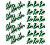 WINMAU Prism Alpha Design Extra Thick Dart Flights - 10 sets per pack (30 dart flights in total) (White & Green)