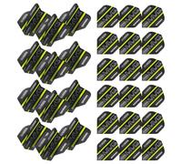 WINMAU Prism Alpha Michael Van Gerwen MvG Black and Green Dart Flights - 10 sets per pack (30 dart flights in total)
