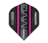 WINMAU Prism Alpha Michael Van Gerwen MvG Black & Purple Logo Stripe Extra Thick Dart Flights - 1 set per pack (3 flights in total)